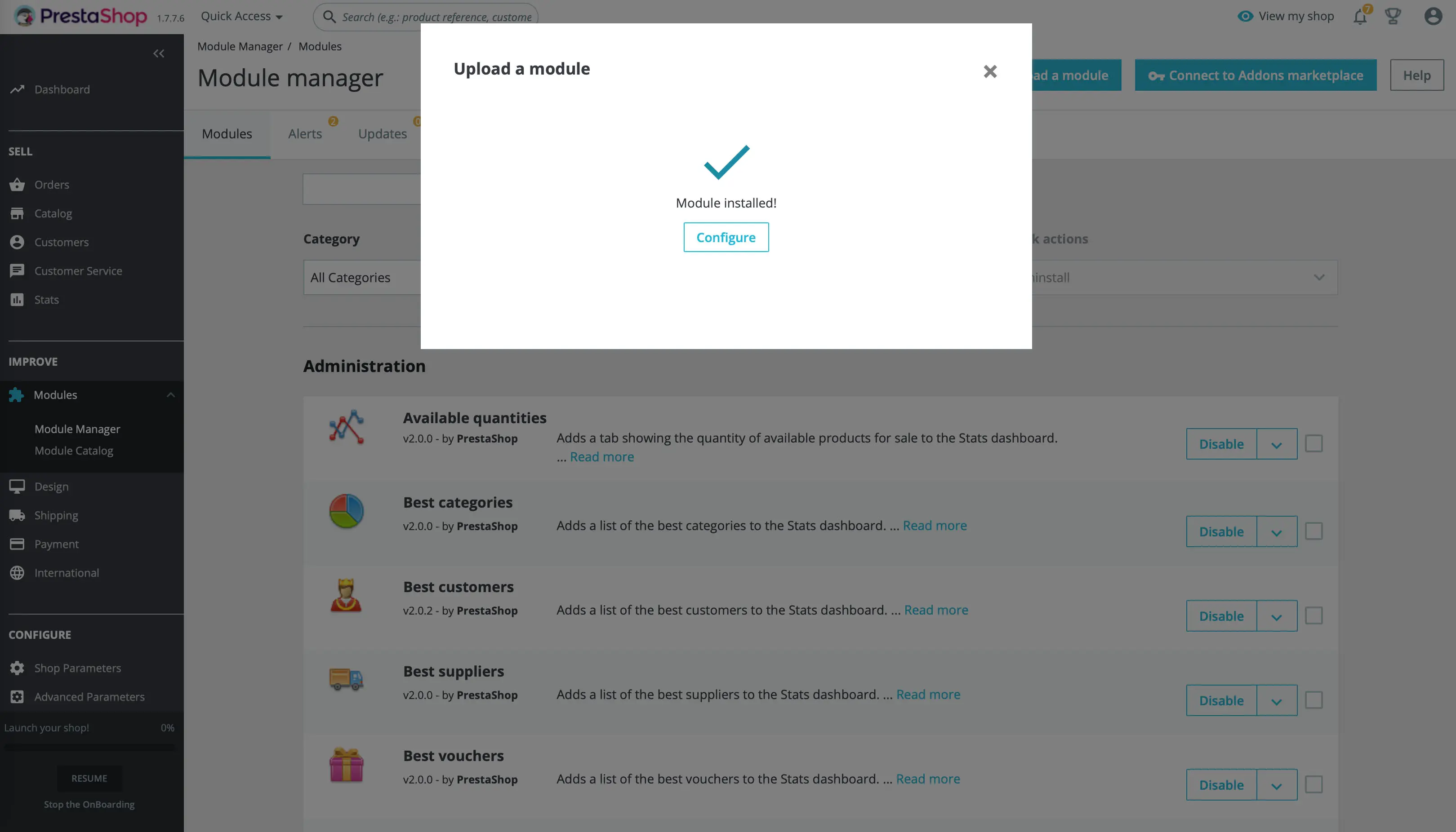 Prestashop Banner Top Module Configure