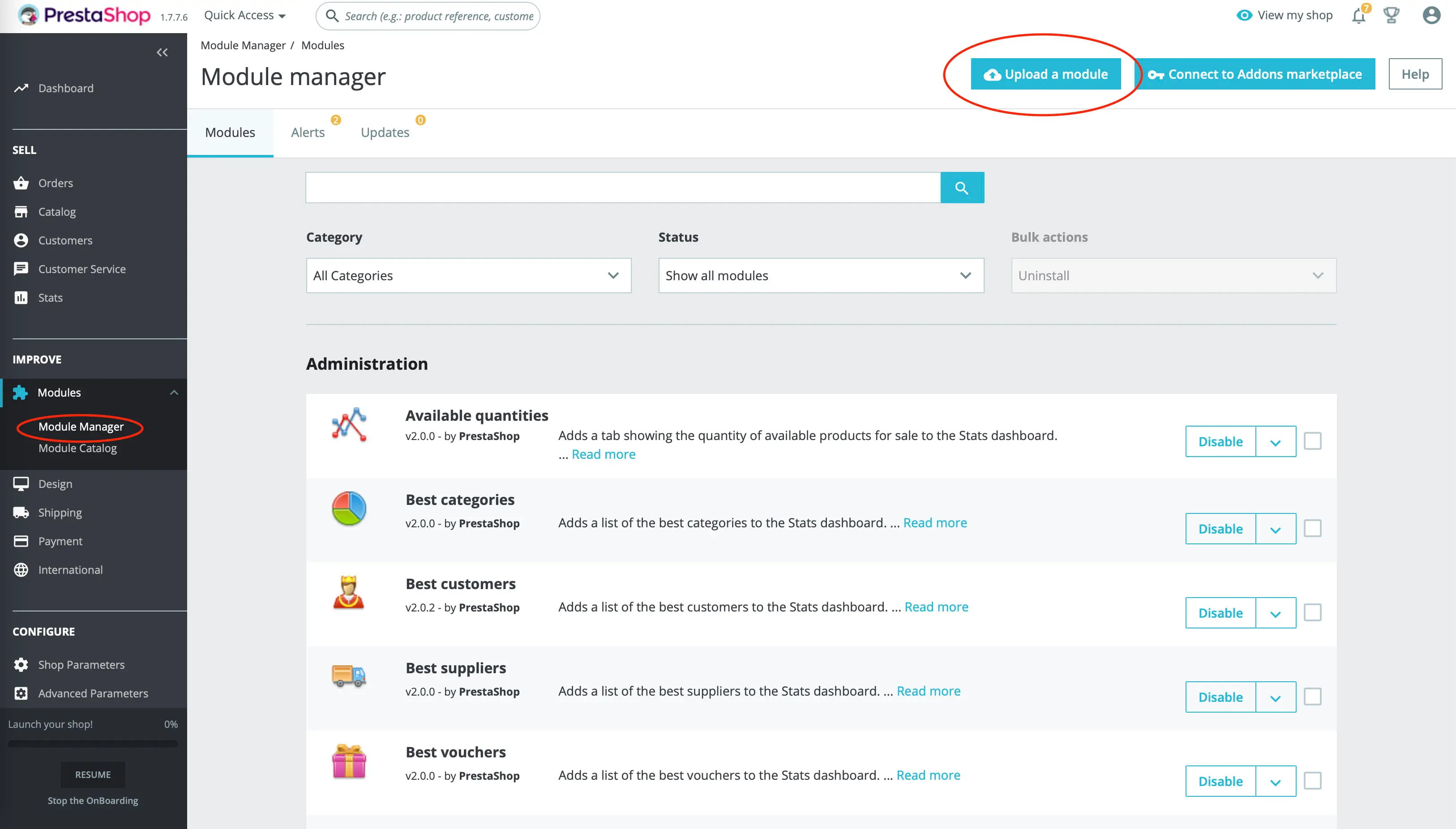 Prestashop Banner Top Install Module