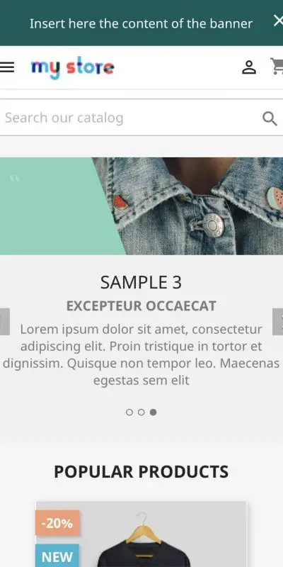 Prestashop Banner Top Module Mobile